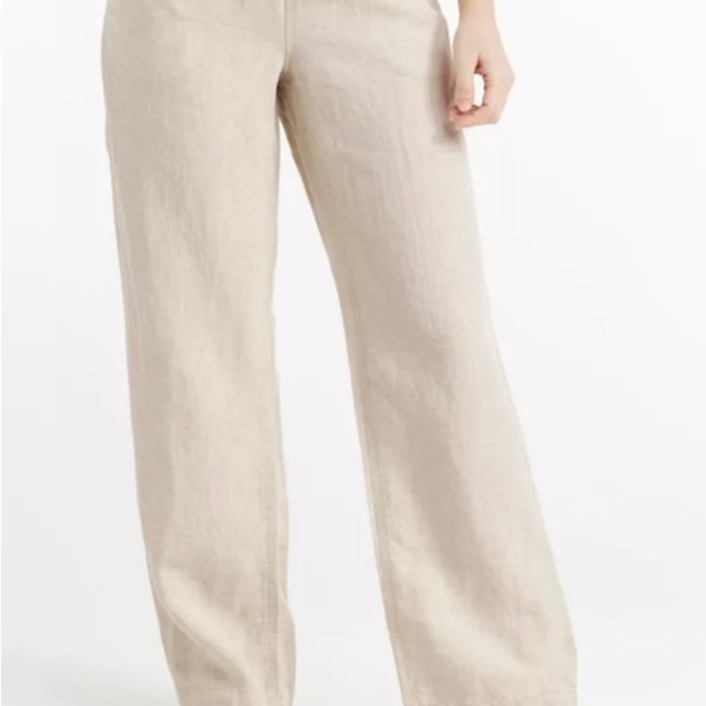 L.L. Bean Wide-Leg 100% Linen Pants